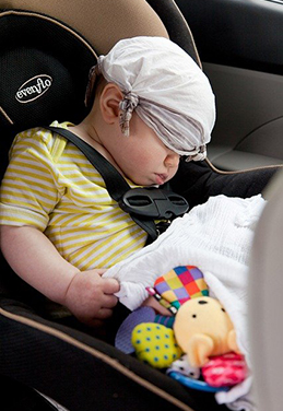 Baby sleeping in a car seat