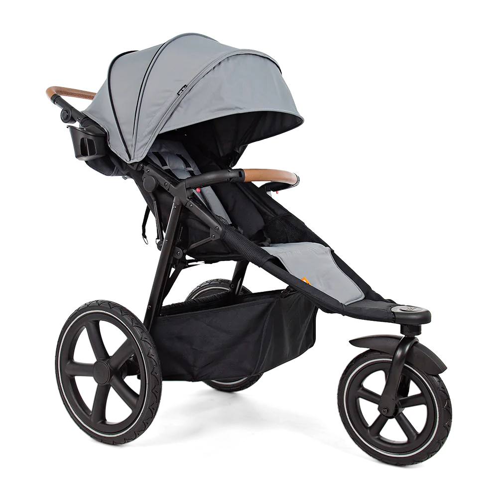 Black and gray lightweight stroller