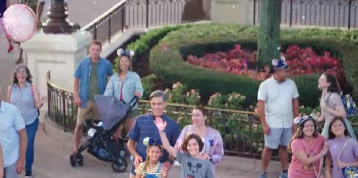 parents and strollers at Disney World